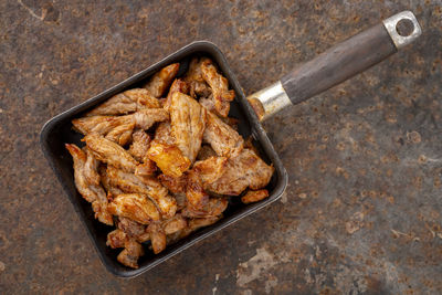High angle view of food on table