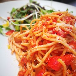 Close-up of pasta in plate