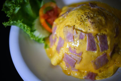 Close-up of meal served in plate