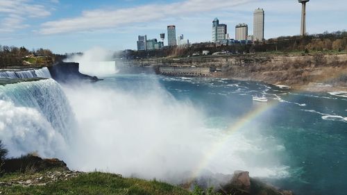 Scenic view of waterfall