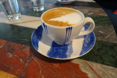 Close-up of coffee on table