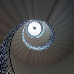 High angle view of spiral stairs