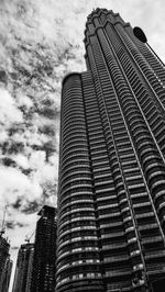 Low angle view of modern building against sky