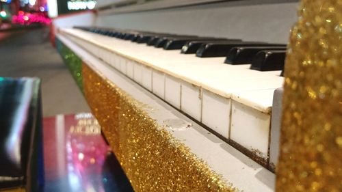 Close-up of piano keys
