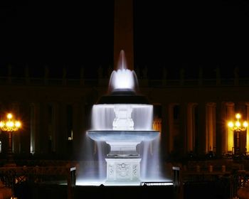 Illuminated building at night