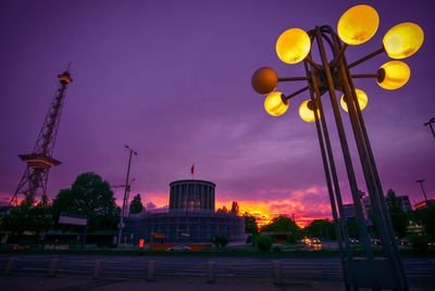 Dramatic sunset at the berlin messe nord / icc train station.