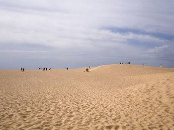 Scenic view of dune du pilat against sky. france.