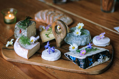 Close-up of flowers on table