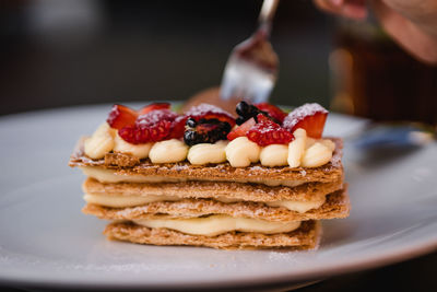 Close-up of dessert in plate