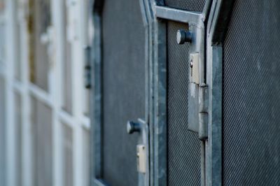 Close-up of closed door of building