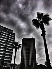 Low angle view of skyscrapers against sky