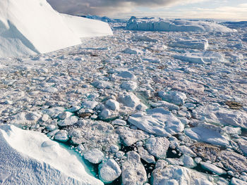 Aerial view of snow