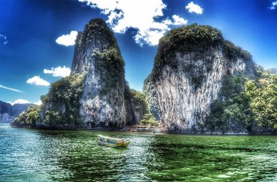 Panoramic view of trees against sky