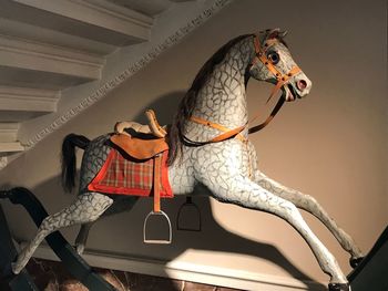 Close-up of an antique  rocking horse 
