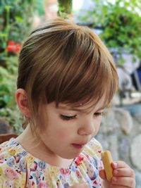 Close-up portrait of cute girl