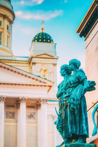 Low angle view of statue of historic building