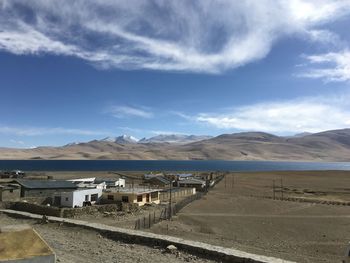 Scenic view of desert against sky