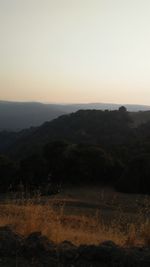 Scenic view of landscape against sky during sunset