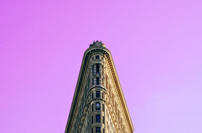 Low angle view of tower against clear sky