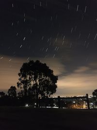 Low angle view of star field against star field