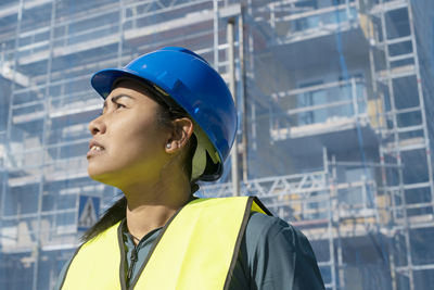 Woman at construction site