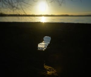 Scenic view of sea during sunset