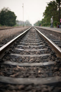 Surface level of railroad tracks