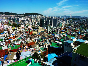 High angle view of cityscape