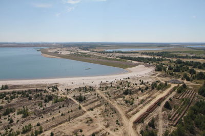 High angle view of beach