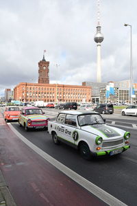 Cars moving on road in city