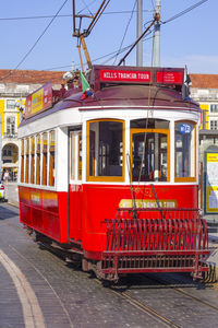 View of red train