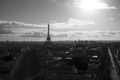 High angle view of cityscape against sky