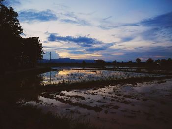 View of river at sunset