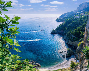 High angle view of sea against sky