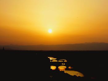 Scenic view of landscape at sunset