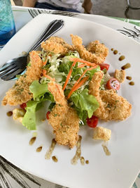 Close-up of food in plate on table