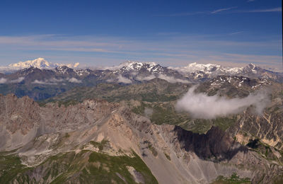 Scenic view of mountains against sky