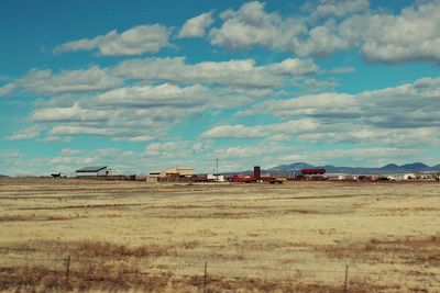 Scenic view of land against sky