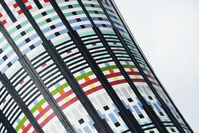 Low angle view of modern buildings against clear sky