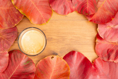 High angle view of coffee on table