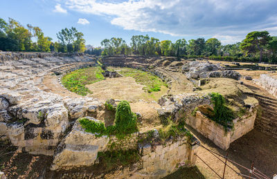 Panoramic view of rock formations