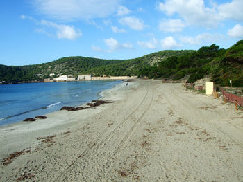 Scenic view of beach against sky