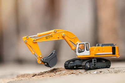 Close-up of yellow toy car