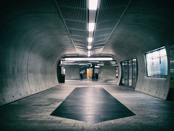 Futuristic tunnel of a subway station in stuttgart