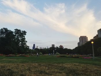 Scenic view of field against sky during sunset