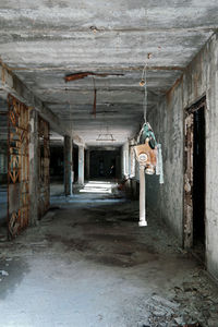 Empty corridor in abandoned building