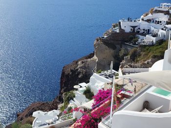 High angle view of sea