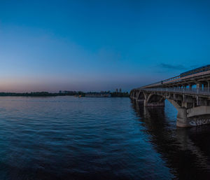 Bridge over river against blue sky