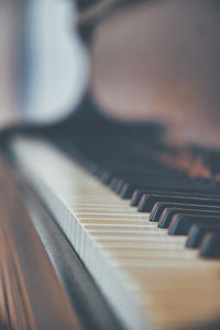 Close-up of piano keys