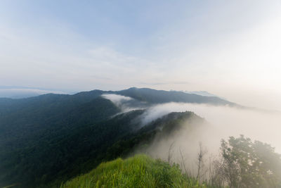 Scenic view of mountains against sky